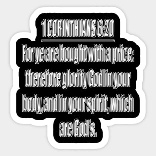 Bible Verse 1 Corinthians 6:20 Sticker